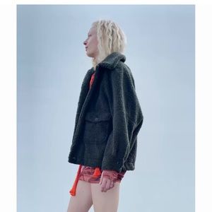 Zara Faux Fur Dark Green Jacket